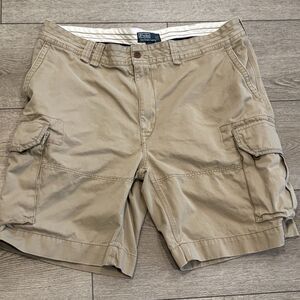 Polo Ralph Lauren Cargo Shorts Men 42T Utility Pockets Classic Khaki Vintage Y2K